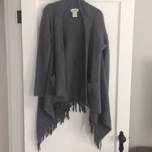 Listicle Gray Fringe Sweater